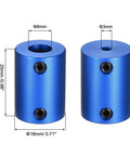 3 To 8mm Bore Rigid Shaft Coupling With Set Screws Aluminum Alloy 25mm Length 18mm Outer Diameter Sleek Dark Blue Motor Accessory