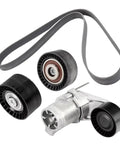 Upgrade Your Ride With This 3PC Serpentine Belt Tensioner And Idler Pulley Kit For BMW F02 F07 F10 X5 E70 F15 X6 E71 F16 N55 To Stop Screaming Belts And Ensure Smooth Performance Under Any Load Conditions. 3-piece BMW N55 belt tensioner kit with two idler pulleys and serpentine belt