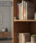 Heavy Duty Stainless Steel L Shaped Shelf Brackets Rock Solid Corner Support For Cabinets And Floating Shelves Home Reno Powerhouse Includes Mounting Screws Snag This Ten Pack Size 5.9 By 4.7 Inches with books in a wooden shelf.