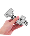 Person holding Soft Close Cabinet Hinges With Quiet Damping For Full Overlay Kitchen Cabinets And Face Frame Hardware 2 Pack Durable Steel Silver Finish