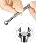 QWORK stainless steel telescoping bore gauge; knurled handle, side view of measurement end