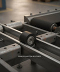 Heavy Duty Pu Coated Bearing Roller Wheel For Industrial Conveyor Systems And Sliding Door Tracks With Durable Steel Core rotating in track.