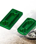 CNC Aluminum Brake Reservoir Cap For Dirt Bike Front And Rear Clutch Fluid Cover Protects The Reservoir And Adds Built Tough Style Fits KX KLX Models 01 21 98 21 92 08 04 18 19 20 06 18 08 15 green anodized 2-piece set