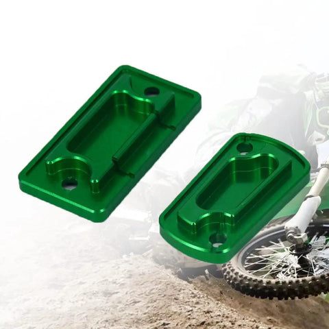 CNC Aluminum Brake Reservoir Cap For Dirt Bike Front And Rear Clutch Fluid Cover Protects The Reservoir And Adds Built Tough Style Fits KX KLX Models 01 21 98 21 92 08 04 18 19 20 06 18 08 15 green anodized 2-piece set