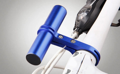 Carbon Fiber Bike Handlebar Extender With Double Clamp Mount For Lights GPS Phone Holder Headlight Accessory Bar Extension 10cm