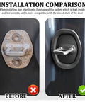 Before and after comparison of Tough As Nails Silicone Car Door Lock Cover For Nissan Pathfinder 2022 To 2026 installation.