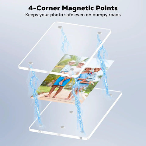 4-corner magnetic Car Visor Photo Clip 2 Pack With No Slip Magnetic Holders That Keep Photos From Sliding Or Falling