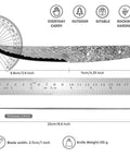 Ultra Sharp Meat Cleaver For DIY Damascus Steel Blank Blade Knife Kit dimensions and measurements shown with ruler.