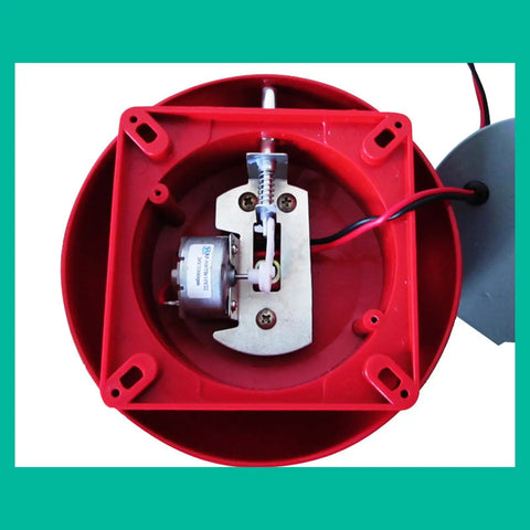 Mega Loud High Volume Electric Security Alarm System With 6 Inch Round Horn 95dB Penetrating Tone Multiple Power Options Durable ABS Construction Long Distance Sound Propagation Easy Mounting Reliable Early Warning For Home Or Business red rear view