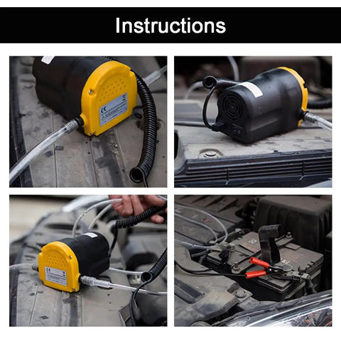 Snazzy Stainless Steel Electric Oil Extractor Pump For 12V Cars Rv Boats Atv And Motorcycles Black Suction Scavenge Exchange Fluid Transfer Tool Durable Rust Resistant Design Quick Easy Dipstick Bore Access