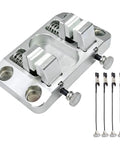 Khbyt Heavy Duty Aluminum Welding Clamp With 4 Strong Magnets and Temp Resistant Jaw, featuring adjustable jaws and clamps.