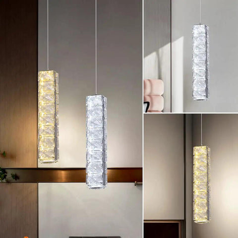 Crystal Ceiling Light With Remote 3 Color Dimmable Modern Flush Mount LED Fixture in living room and entryway settings