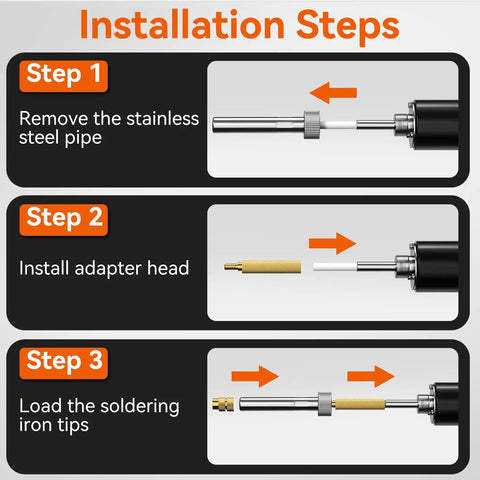 Installation steps for All In One Heat Set Threaded Inserts Kit with 60W Soldering Iron for 3D Printer and Plastic Parts M2 to M6 Inserts