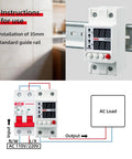 Smart Circuit Breaker With Overvoltage And Undervoltage Protection, adjustable DIN rail mount in industrial setting