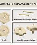Brown One Half Inch Shaft RV Window Knob Set Two And One Quarter Inch Diameter Plastic Camper Window Latch Knobs Interior Hardware Replacement For H718 Durable Easy Install Two Pack With Anti Rust Screws.