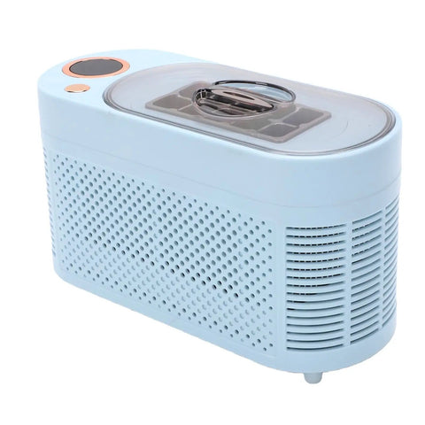 Portable Countertop Mini Ice Maker Makes Ten Snappy Cubes On The Fly In Just Fifteen Minutes With Ultra Quiet Operation, light blue color.