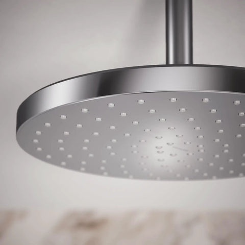 Awaken 10 Inch Rain Shower Head No Fuss Swivel Ball Design, Single Function Rainhead Delivers Full Coverage Spray, 1.75 GPM, Polished Chrome