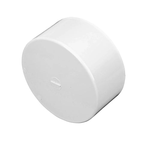 6 Inch PVC S And D Cap For Sewer And Drain Pipes, Solvent Weld Cap, White PVC Fitting for watertight pipe closure