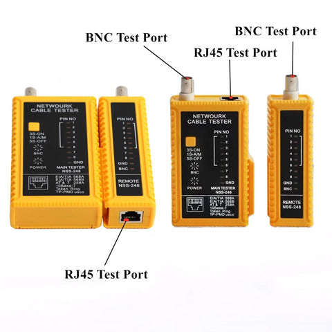 Pro Grade Heavy Duty Coaxial Cable Tool Kit With BNC Crimp Tool For RG58 RG59 RG62 RG174 includes cable tester with BNC RJ45 ports