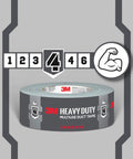 Close-up of Heavy Duty Duct Tape 1.88 in x 45 yd (2 Rolls), Multi-Surface Industrial Adhesive for sealing and reinforcing.