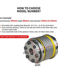 Zero Play Bellows Coupling Flows Smooth With Rock Solid Stainless Steel Flex Sleeve Paired To Aluminum Alloy Hub For Heavy Duty Cnc Parts And Vibration Damping Built Different For Long Lasting Performance No Stress, detailed dimensions and model number guide.