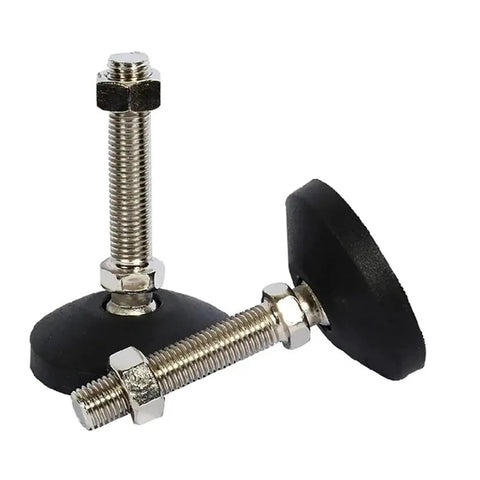 Nylon Universal Joint With Adjustable Furniture Leveling Feet D60xM8x50 with swivel base and articulating legs, 4-pack shown.