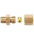 Brass compression tube fittings 4-pack; straight coupling adapters for 1/4 in tube OD to 1/4 in NPT male