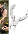Folding Multitool Pliers 9 In 1 For Repairing And Survival On The Go shown in use for fishing and camping tasks