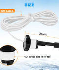 Upgraded GLX-FLO-RP Pool Flow Switch Assembly with 15 ft cable and metal probe, shown with dimensions for Hayward Aqua Rite systems