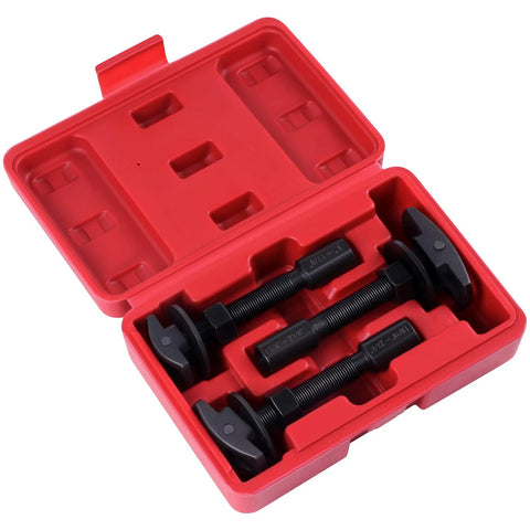 SCITOO 3-piece rear axle bearing puller tool set in red case, includes three pullers in three sizes