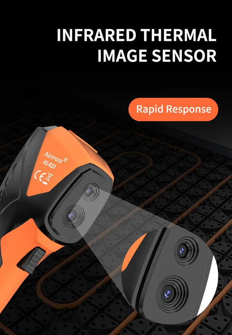 R20 Handheld Thermal Camera With Super Resolution 240x240, 96x96 IR, showing infrared thermal image sensor for DIY pros