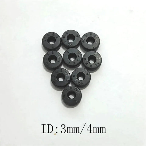 Pro Grade O Ring Seal Kit Set For Industrial, Automotive, And Food Processing Use, 3mm, 4mm, 4.5mm, 4.8mm ID With 9-18mm OD, TC And VC O-Rings, Heavy Duty, Wide Temperature Range -20 To 100 C, 0.3 Bar Working Pressure, Includes Assorted Sizes. black O rings with 3mm/4mm ID