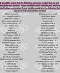 List of incompatible vehicle models for the Straight Plug Play Camshaft Position Sensor installation guide.