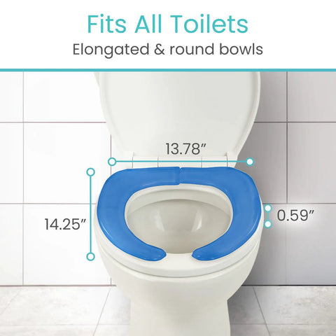 Gel Toilet Seat Cushion Pad With Raised Padded Riser For Elongated And Standard Toilet Seats And Commode Chairs 0.6 Inch Thick Gel Pad