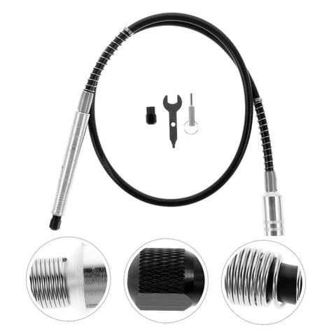 Heavy Duty Flexible Shaft Extension For Electric Grinders And Rotary Polishers Quick Change Power Tool Shank Adapter Dremel Compatible Design with black flexible shaft.