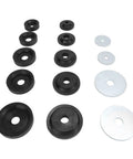Dimple Die Set For Sheet Metal With 5 Sizes And 2 Steel Backing Plates Flared Hole Dies arranged in rows