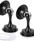 No Drill Magnetic Door Stopper 2 Pack Black Easy Install Door Catch Holder Keeps Doors Open With Strong Stainless Steel Magnet