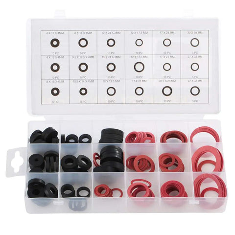 141Piece NBR Tap Seal Washer Plumbing Gasket Assortment Kit With Handy Organizer Box Including Gasket Retaining Rings For Taps Valves Pumps Auto Parts Air Cylinders And Bearings