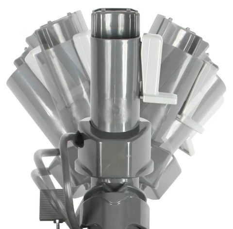 Central Vacuum Electric Brush With Four Position Height Adjustment swivel neck close-up showing multiple angles