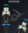 Pro Grade 4 Channel UHF Wireless XLR Microphone System With 200 Foot Range receivers showing 50m transmission range