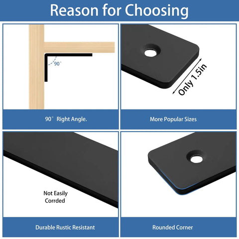 Heavy Duty 10 Inch Shelf Brackets 6 Pack Black Metal L Brackets For Wall Mount With Seamless Support For Living Room Kitchen And Flat Out Durable For Any Space You Got