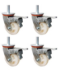 4-pack Tough As Nails Heavy Duty Industrial Caster Wheels With M Threaded Stem Swivel And Top Plate Double Locking Brakes
