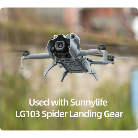 DJI Mini 5 Pro drone in flight with Gimbal Camera Lens Hood For DJI Mini 5 Pro Drone Anti Glare Shield Parasitic Light Blocker