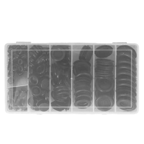 Rubber Grommet Kit 170 Piece Odorless Sealing O Rings Set For Auto Mechanical Maintenance And DIY Repair Projects Heavy Duty Automotive Grommet Pack Set in plastic case