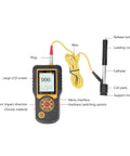 Digital Hardness Tester Multi Scale Durometer Meter With Bright TFT Screen For Dead On Plastic And Rubber Testing showing large LCD screen and various components.