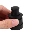 Close-up of a black zinc alloy Hidden Pop Up Drawer Pull Handle For Cabinets And Doors Finger Pull Cabinet Handle in hand.