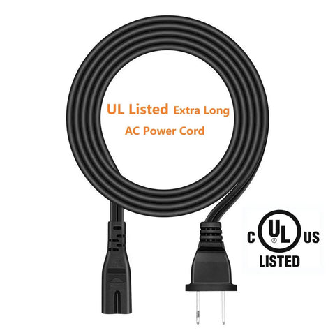 Coiled black 3m heavy-duty cord, UL listed, for 15V 60W AC Adapter Charger for Portable Power Stations Compatible With 50W to 300W Generators.