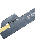 Close-up of Grooving Tool Holder For CNC Lathe With 0.63 Inch Shank And Three MGMN300 Cemented Carbide Blades, Built From High Grade Alloy Steel.