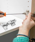 Installing two pack soft close cabinet hinges concealed for wardrobes and furniture with quiet hydraulic operation steel