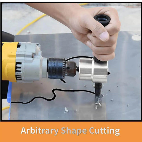 Double Head Sheet Metal Nibbler Drill Attachment Kit For Home DIY And Auto Repair cutting metal sheet with ergonomic grip